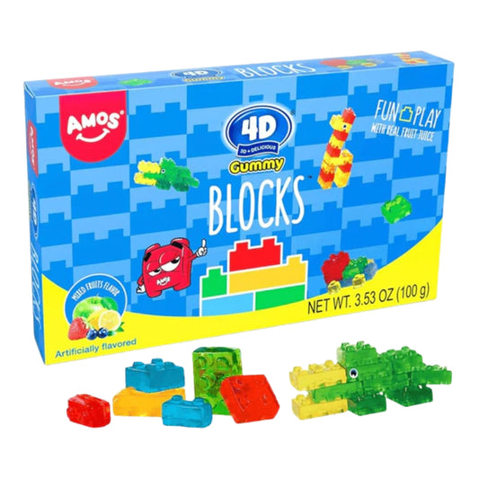 Amos 4D Gummy Blocks Theatre Box 100g