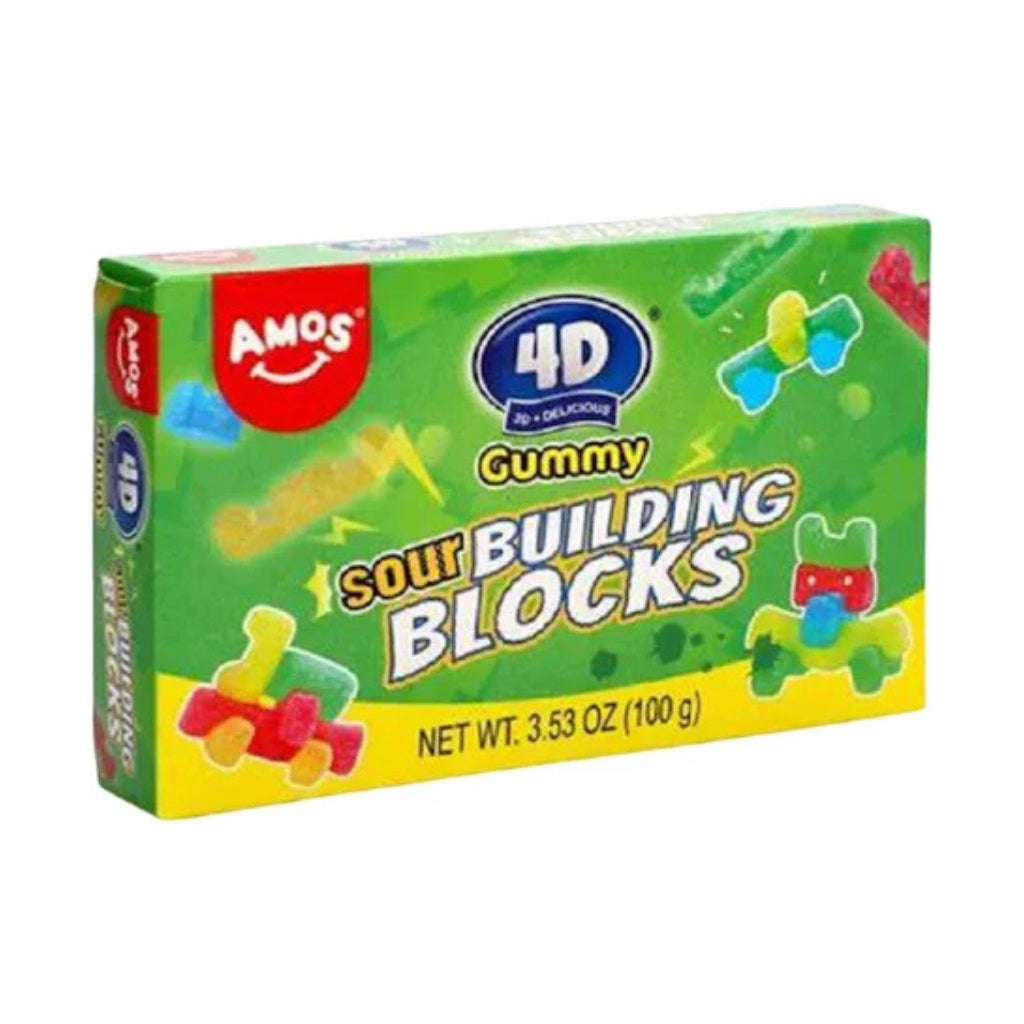 Amos 4D Gummy Sour Building Blocks Theatre Box 100g