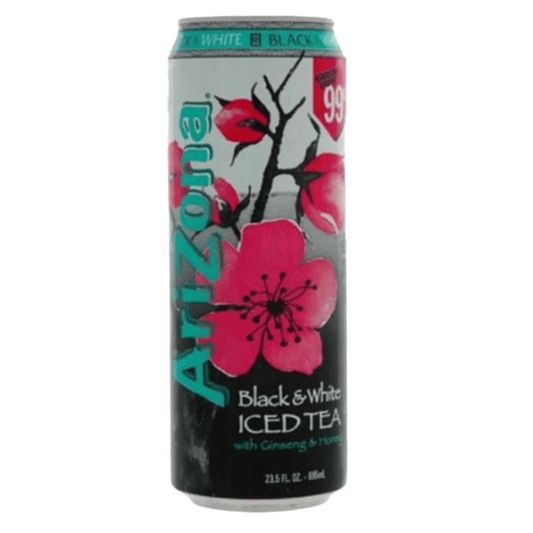 AriZona Black & White Iced Tea with Ginseng & Honey 650ml - Gimme Goodies